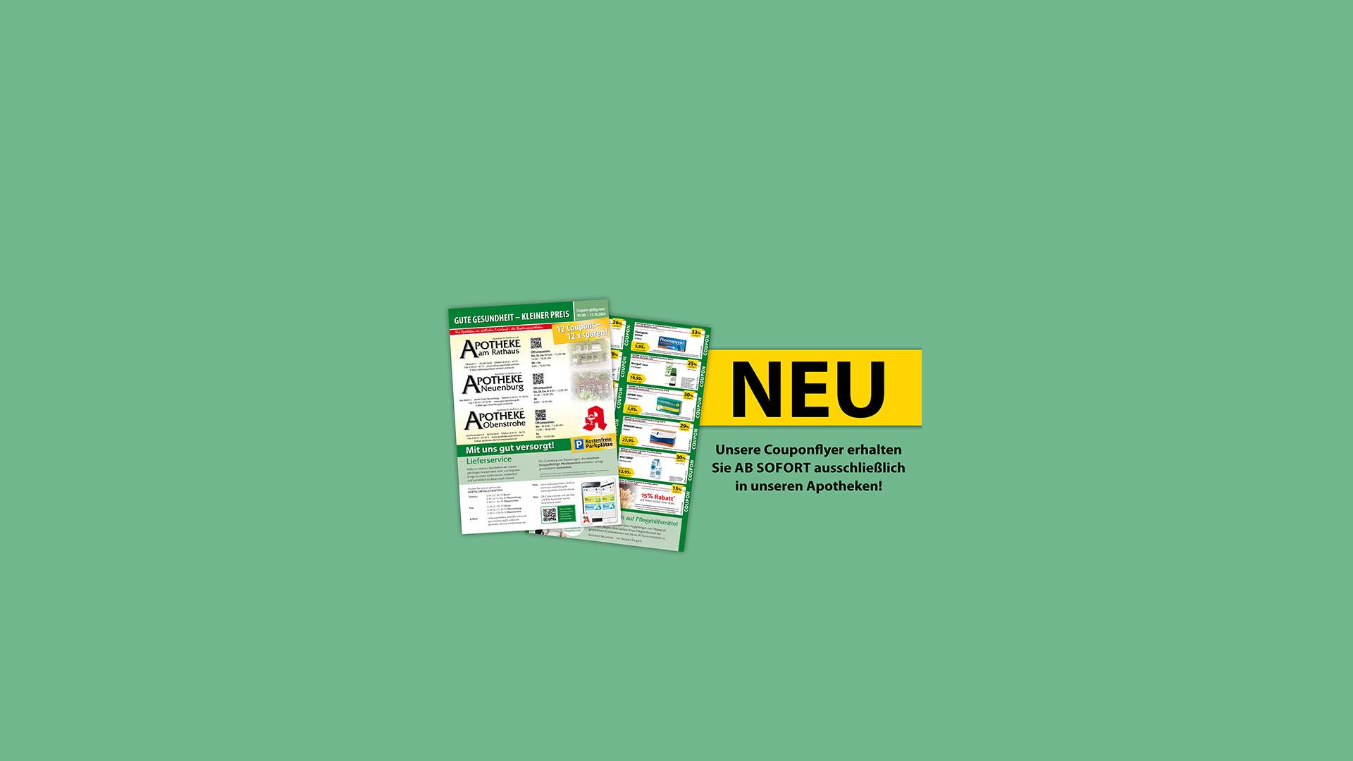 Couponflyer erhalten Sie in der Apotheke